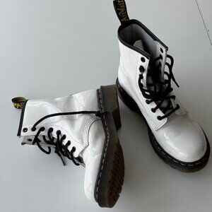 Dr. Martens white patent leather boots size 7 womens